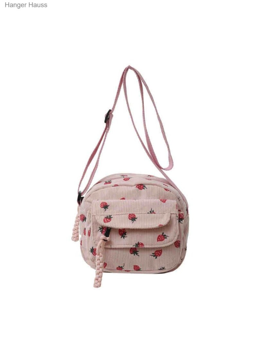 Corduroy Strawberry Tote Bag Cute Crossbody Purse for Women Kawaii Shoulder Bag